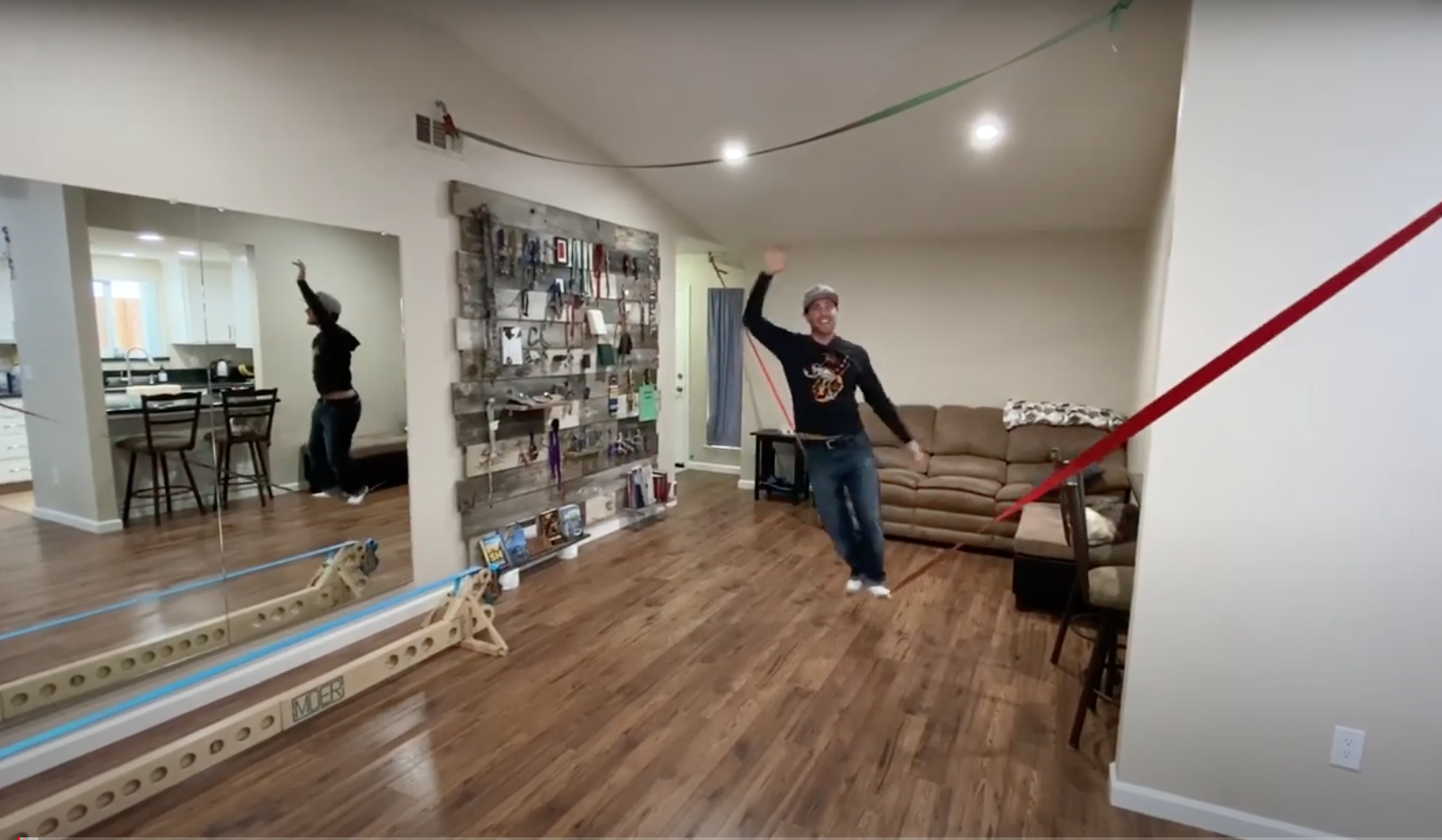 How to install a rodeo slackline in your home